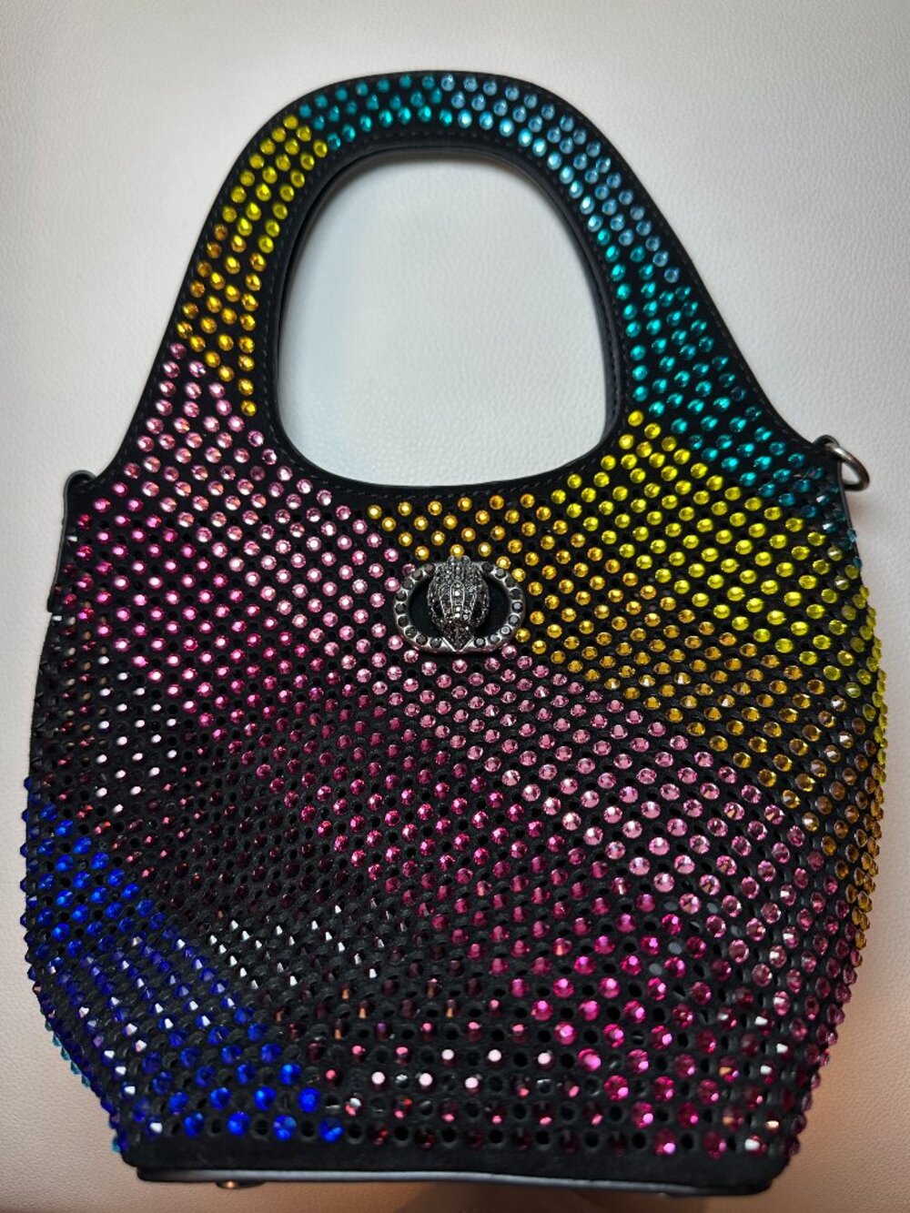 Kurt Geiger Chelsea Studded Hobo Bag w/ Shoulder Strap and Branded Duster NWT - Picture 1 of 5